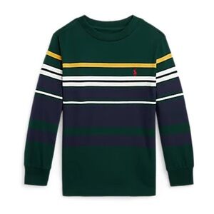 Boys Polo Ralph Lauren striped long-sleeve cotton crewneck shirt
